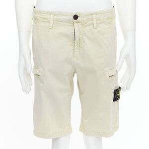 STONE ISLAND 2020 stone washed cotton blend logo patch shorts 30"